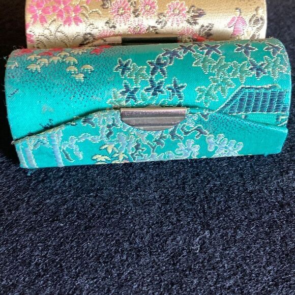 Vintage lipstick cases with mirror From the orient blue one heavily used 6ea - Picture 3 of 13